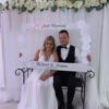 okvir just married za vjenčanje s cvijećem