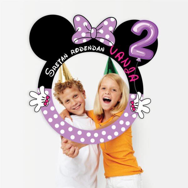 minnie ljubicasti okvir za fotkanje minnie ljubicasti okvir za fotkanje