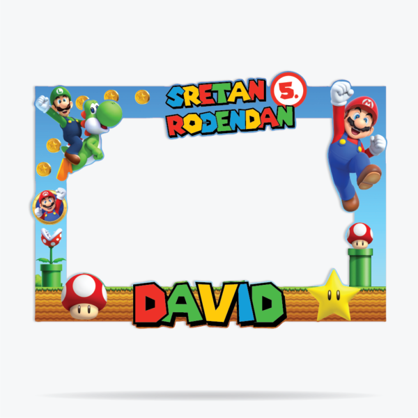 super mario dječji okvir za rođendan za fotkanje